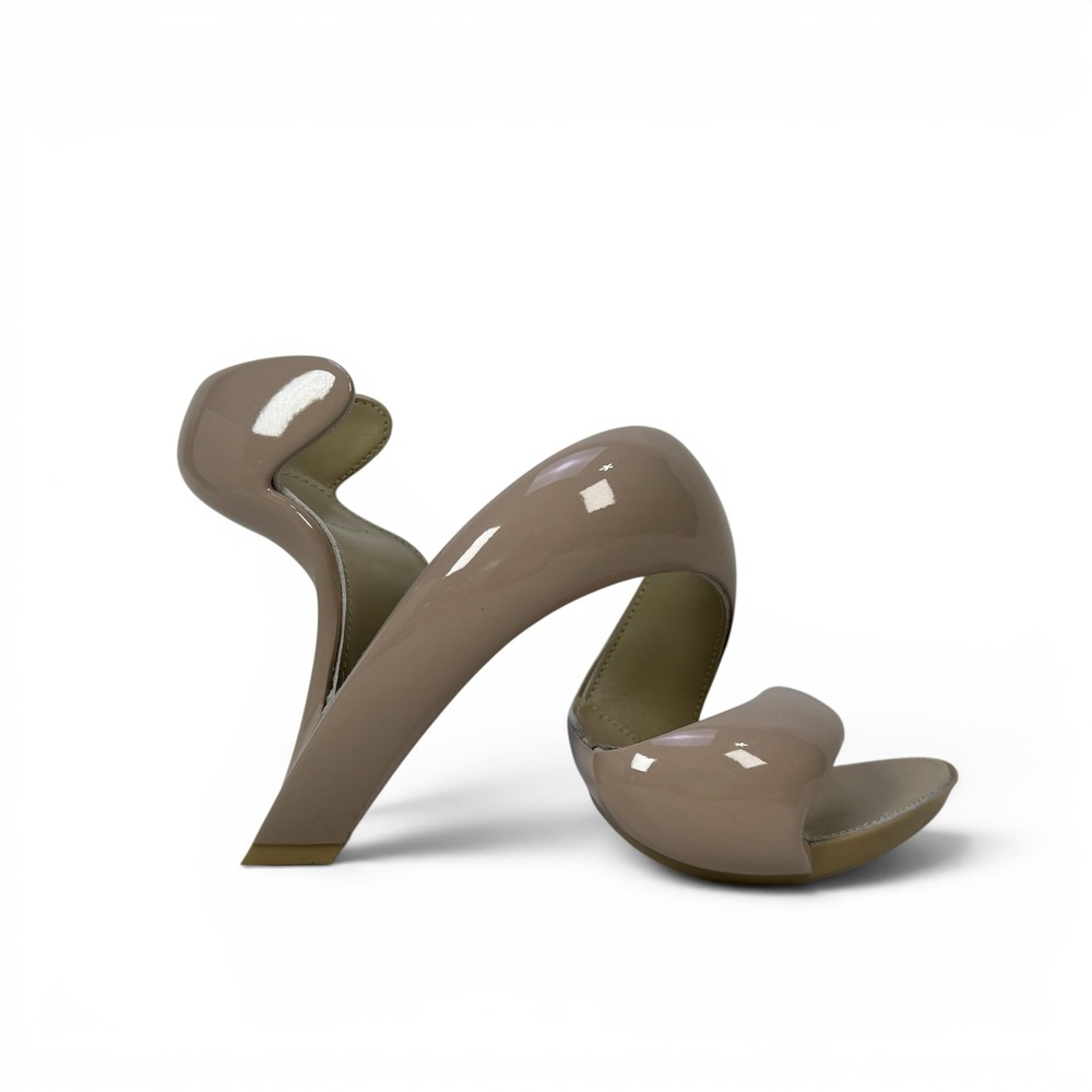 Julian Hakes Mojito Heels Nude Womens EU 39 Composite Gloss Ribbon Architectural